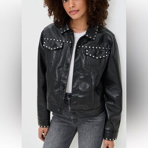 MOTHER The Bruiser Faux Leather Biker Jacket